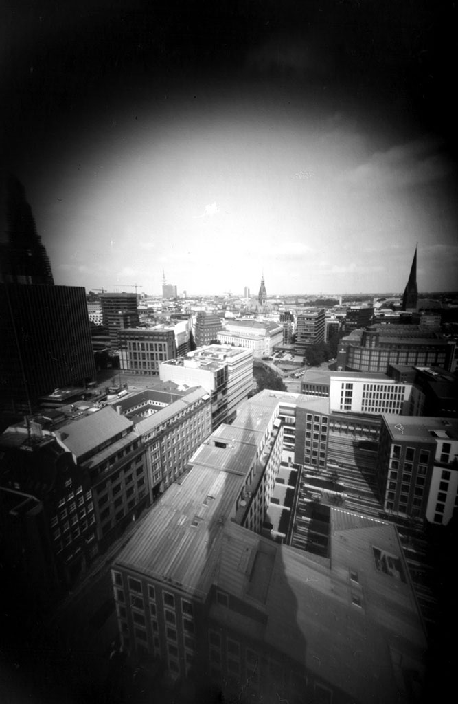 Die Hamburg Innenstadt von oben fotografiert mit einer Camera Obscura 