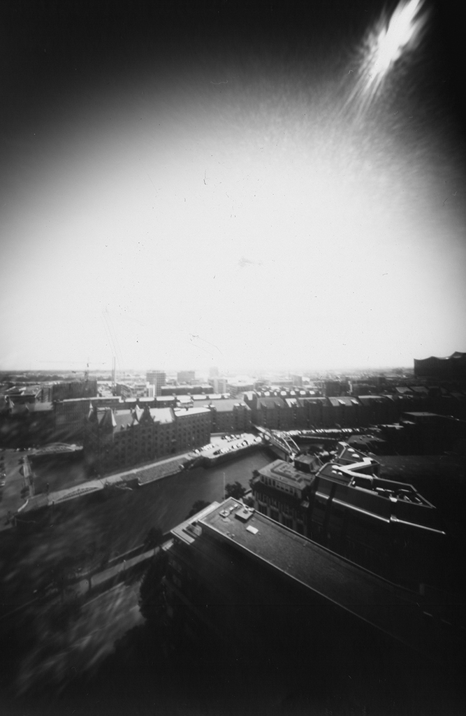 Hamburg Speicherstadt von oben fotografiert mit einer Camera Obscura 